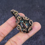 Natural Mystic Topaz Gemstone Copper Wire Wrap Jewelry Pendant 1.89 g4m74