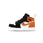 Jordan Air 1 Mid Alt Mugavad Lihtsad Libisemiskindlad P&otilde;rutust Summutavad Keskmise S&auml;&auml;rega Jalatsid Beebijalan&otilde;ud Must Valge Oranž AR6352-058 US 5C