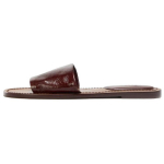 ZARA Slip-On Avatud Seljaga Pehmest Nahast Sandaalid Naiste jalatsid TumePruun Kollane 3612610709 36