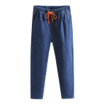 Suur Suurus 8XL Naiste Elastse V&ouml;&ouml;kohtusega Denim-P&uuml;ksid K&otilde;rge V&ouml;&ouml;koht L&otilde;tv Kujundav Harlan Mansetiga P&uuml;ksid S&uuml;gis 6XL blue