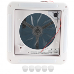 Matkaauto ventilaator 12V Manuaalne juhtimine Tuulutusavadega Ventilaator Lae 2-suunaline &otilde;huventilatsioon LED-valgustiga Matkaautole Bussile 11 x 11 tolli Matkaautode Tuulutusavad valge