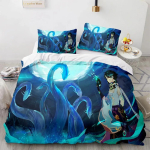 Genshin Impact voodipesu komplekt M&auml;ng 3D Prinditud voodipesu tekk Pehme tekikottide komplektid Kodutekstiil Queen King Size T&uuml;drukule Lastetoa sisustus 70x133cm 2pcs