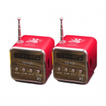 AUX TD-V26 kaasaskantav Mini FM TF Sound Stereo raadiok&otilde;lar 2pcs punane