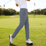 Meeste vabaaja elastsed slim fit matkap&uuml;ksid, kerged golfip&uuml;ksid L gray