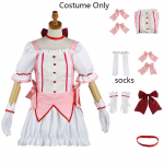 Kaname Madoka Cosplay kost&uuml;&uuml;m Anime Madok Magica Homura &uuml;htne kleit kaelakinnastega sokid Halloweeni riided XS