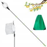 1,6/2M puuviljakorjamise t&ouml;&ouml;riist roostevabast terasest reguleeritav libisemisvastane puuviljakombain koos hoiukotiga aia k&otilde;rgm&auml;estiku p&uuml;&uuml;djale 1.6M roheline