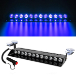 12LED H&auml;daabi LED Strobe Valgus Politsei Autole Veoautole Punane Sinine Merevaigu V&auml;rvi Valge LED Vilkur Majakas Hoiatustuli Autovalgusti Komplekt sinine