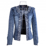 Naiste Demin jakk pikkade varrukatega teksamantel Naiste vabaaja riided teksad mantel XXXXL sinine