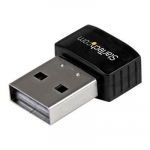 STARTECH Mini USB 2.0 v&otilde;rguadapter N 300Mb/s ja 2,4GHz traadita v&otilde;rgu jaoks - USB WiFi-dongel 802.11n - N-t&uuml;&uuml;pi traadita v&otilde;rgukaart - Must