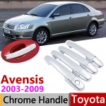 jaoks Toyota Avensis T250 T25 2003~2009 kroomitud uksek&auml;epideme kate Auto tarvikud Kleebised trimmikomplekt 2004 2005 2006 2007 2008 2 Keyhole 4 Door