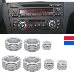 Car Air Conditioning Sound Knob Cover Interior Decoration For BMW 1 Series 2006-2012 E81 E82 E87 E88 ( 3 Or 4 buttons Blue 3 pcs