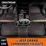 Car Floor Mats For Jeep Grand Commander 2007 2008 Auto Foot Pads Carpet Cover interior accessories 1PC-Brown