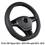 Car Steering Wheel Cover D Type For VW Tiguan 2014 - egolf 2015 - 2018 black