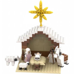 J&otilde;ululoo MOC ehitusklotside mudel Jeesus Karjane/Lambad &Uuml;hilduv LEGO klotside m&auml;nguasjadega J&otilde;ulu-Lihav&otilde;tte kingitused