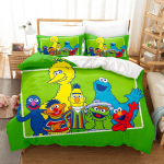Sesame Street Anime Kodu Magamistuba Tekk P&otilde;hjamaade pol&uuml;estermaterjal sobib lastele ja t&auml;iskasvanutele 3-osaline komplekt EU Single(135*200cm)3pcs