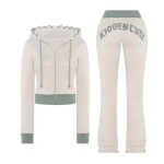 2KWEIRD S&uuml;gis Talv Vabaaja Spordi &Uuml;hev&auml;rviline Patchwork Kootud Huppar 2-osaline Komplekt Naiste Komplekt P&uuml;kstekomplektid S white