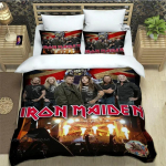 3D Rock Band I-Iron-M-Maiden Voodipesukomplektid Peen Vooditarvete Komplekt Tekikott Tekikomplekt Voodipesukomplekt Luksuslik S&uuml;nnip&auml;evakingitus EU Single(135*200cm)3pcs