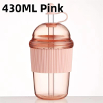 1 tk 430 ml kaasaskantav klappkorgiga tops Plastikust Ins stiilis suure mahutavusega veepudelid Tee Kohv Piim kuumakindel Mahla Želee topsid beige