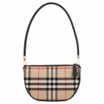 Burberry Olympia Classic Reljeefne Ruuduline K&auml;sialune Poolkuu Kott L&otilde;uend ja Nahk T&otilde;mblukuga Kotid Naiste kotid Beež 81114131 Basic Set (Bag+Dust Bag)