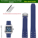 Cartier Santos rihma jaoks Silikoonk&auml;ev&otilde;ru Kvaliteetne Kummist kellarihm Veekindla kummirihma jaoks 21mm must sinine k&auml;ev&otilde;ru 21mm gray