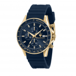 Maserati 44mm kronograafikell sinise sinise silikoonkvartskellaplaadi ja 10 ATM veekindlusega Jaapani ametlikult volitatud meheliku sihverplaadi, geeli, mehhanismiga,