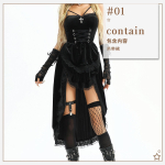 Tume gooti Halloweeni kost&uuml;&uuml;m Seksikas puhtad t&uuml;drukud Punk Vintage kitsas magus v&uuml;rtsikas kleit L black