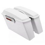 Valises lat&eacute;rales rigides - Harley‑Davidson Road King Classic 1998&ndash;2013 - Blanc lisse - 30 L - ABS valge