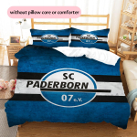SC Paderborn 07 Muster Voodipesu Tekikott Komplekt Kodu Kaunistus Kingitus (1 * tekikott + 2 * padjap&uuml;&uuml;ri ilma s&uuml;damikuta) 135x200cm blue