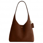 Coach Brooklyn 28 Logoga Plaadiga Suede ja Krokodillimustriga Nahast Suur T&otilde;mblukuga K&auml;e- ja &Otilde;lakott Naistele Tume-Pruun CW637-B4WBR Basic Set (Bag+Dust Bag)