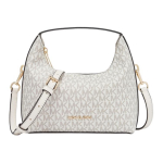 Michael Kors MK Ember Metallist Logo T&otilde;mblukuga Sulgemine Kunstnahast &Otilde;la-Crossbody K&auml;ekott V&auml;ike Naiste k&auml;ekotid Mururoheline-Valge Piimavalge 35F4G7YM1L-278 Basic Set (Bag+Dust Bag)