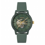 Lacoste 12.12 Seeria L&auml;bipaistev Kell Mehaaniline Liikumine Nahkrihm Roheline Tihv Meeste kellad 2011384-1 2011384 Green