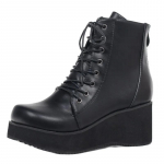 Unisex Punk Wedge Heel 7 cm must matt nahast Halloweeni kost&uuml;&uuml;mid COS gooti poolsaapad 36 must