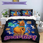 3 tk animeeritud Scooby Doo tegelase voodipesukomplekt - Sisaldab 1 tekikotti ja 2 padjap&uuml;&uuml;ri, Mugav voodipesu stiilse disainiga voodi jaoks 135cm*200cm