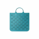 Gucci GG Perforeeritud Neopreenist Kandekott T&uuml;rkiissinine &Uuml;lemise K&auml;epidemega K&auml;ekott Lastele Igap&auml;evaseks S&otilde;iduks 679365-JFO00-4933 Basic Set (Bag+Dust Bag)