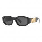 Versace Elegantne Logo Ebakorrap&auml;rase Raamiga P&auml;ikeseprillid Unisex P&auml;ikeseprillid Mustad VE4361GB187 Basic Packaging-Eyeglass Case+Box,Black,53