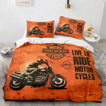 Uus Klassikaline mootorratta Voodipesu Komplekt &Uuml;he Twin T&auml;is Queen King Suurus r&uuml;&uuml;tel Voodi Komplekt T&auml;iskasvanud Laps Magamistuba Tekikoti Komplektid 3D Prindiga 135x200cm