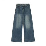 Vintage Meeste Baggy Denim P&uuml;ksid Streetwear Lai Jalg L&otilde;dvad Denim P&uuml;ksid Mood Kulutatud Sirge L&otilde;ikega P&uuml;ksid M sinine