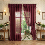 Vintage Ruffle &Auml;&auml;rega L&auml;bipaistev Kardin &Uuml;hev&auml;rviline Kerge Voile Akna Paneel Hingav &Otilde;huke Kardin Kodu Magamistoa Kaunistuseks 140x180cm&Rod Pocket&1 panel