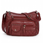 Pehme Nahast Mitme Sahtliga Suure Mahutavusega &Otilde;la-Crossbody Kott Naistele Mitmek&uuml;lgne Nelja Hooaja Fashi veini