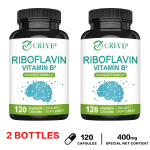 K&otilde;rge annusega B2-vitamiini kapslid, vitamiinilisand, 400 mg, sobib t&auml;iskasvanutele. 120*2