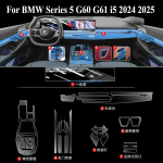 BMW 5. seeria G60 G61 i5 2024 2025 Tarvikud sisekile l&auml;bipaistev TPU k&auml;igukasti paneel GPS-keskkonsool PPF kaitse E