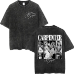 Vintage pestud Sabrina Carpenter graafilised t-s&auml;rgid Moodne esteetiline l&uuml;hikeste varrukatega t-s&auml;rgid Meeste naiste vabaaja lahtine puuvillane t-s&auml;rk S mitmev&auml;rviline