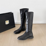 Luksuslikud naiste p&otilde;lvek&otilde;rgused saapad &uuml;hev&auml;rvilised &uuml;mara ninaga ruudukujulise kontsaga seljalukkudega &otilde;mblustega pealepanemine vintage elegantsed Botas Mujer88 35 must