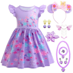 Mirabel Isabela Cosplay Printsessikleit Lastele Encanto V&otilde;lukehe Kost&uuml;&uuml;m T&uuml;drukutele Halloweeni Lastep&auml;eva S&uuml;nnip&auml;evapeo P&uuml;hader&otilde;ivad 7-8T (Tag 140) pink