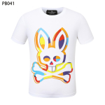 PsychoBunny Meeste L&uuml;hike T-s&auml;rk V&auml;rviline Kolju J&auml;nes &Uuml;mmarguse Kaelusega T&auml;navatrend Paaride T &Uuml;ks T&uuml;kk Juuksed L&uuml;hikeste Varrukatega l (european code) white