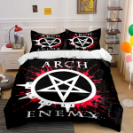 Arch Enemy Pentagram Voodipesu Voodipesu Tekikott Komplekt Tekikott Padjap&uuml;&uuml;rid  (1 * Tekikott 2 * Padjap&uuml;&uuml;ri, ilma tekita) 135x200cm