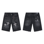 Trendikas br&auml;nd PURPLE BRAND JEANS Euroopa ja Ameerika high street laiad mitmek&uuml;lgsed teksap&uuml;ksid l&uuml;hikesed meestele ja naistele 34 black