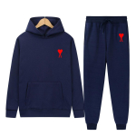 2026 Kevadtrend Br&auml;nd Klassikaline Suure Armastuse Tr&uuml;kiga Meeste ja Naiste Sama Paarihoodie Komplekt XXL black