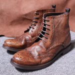Meeste l&uuml;hikesed saapad Ehtne nahk Nikerdused &Uuml;mar nina Paks tald K&otilde;rge s&auml;&auml;rega Kingad Retro Briti Paeltega Mehelik V&auml;ljas Motokrossi Saapad 39 pruun