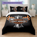 Harley-Davidson Tr&uuml;kiga 3-osaline tekikottide komplekt 1 tekikott ja 2 padjap&uuml;&uuml;ri Pehme voodipesu Koduseks Magamistoaks 200cm*200cm